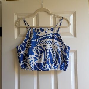 Strappy Bubble-Hem Cropped Top